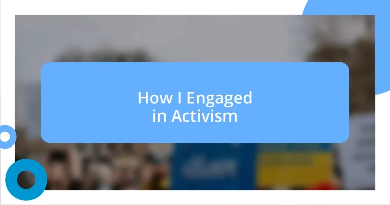 How I Engaged in Activism