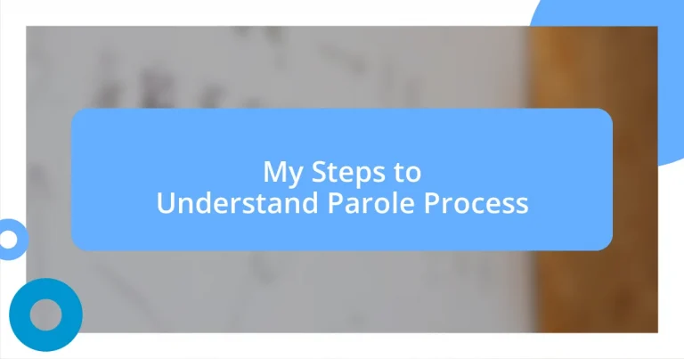 My Steps to Understand Parole Process